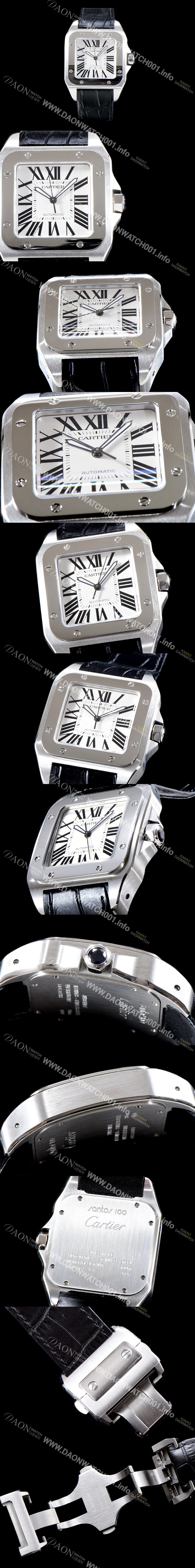 SA급 까르띠에 남성용 904L 신형스틸-Cal. 1847 UP!! 산토스 100 워치 W20106X8 라지 모델 크림빛 신형 다이얼 오토매틱 무브먼트 CAR4005 xx