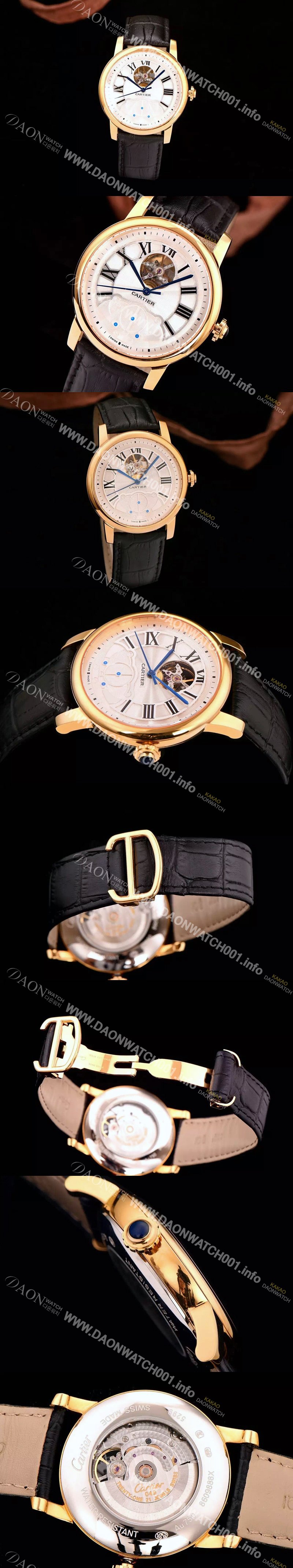 SA급 까르띠에 남성용 로통드 드 까르띠에 오토매틱 시리즈 화이트다이얼 CAR0005 xx