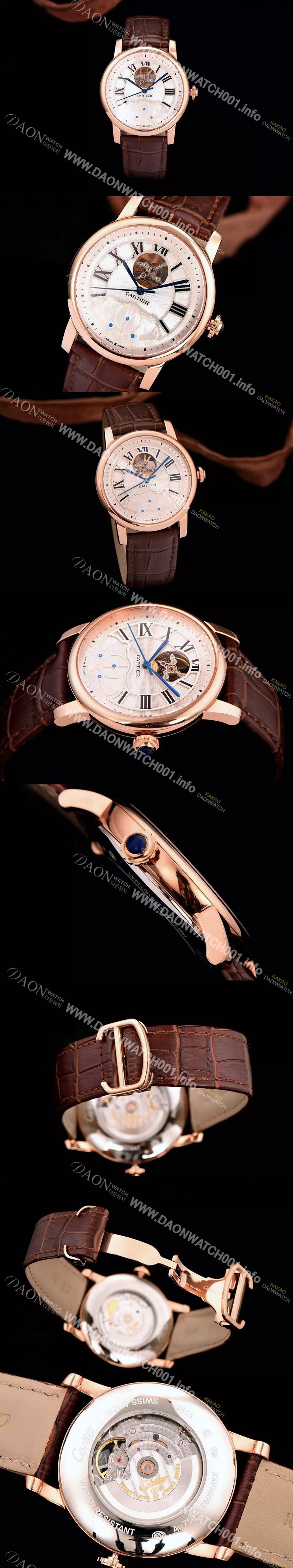 SA급 까르띠에 남성용 로통드 드 까르띠에 오토매틱 시리즈 화이트다이얼 CAR0026 xx