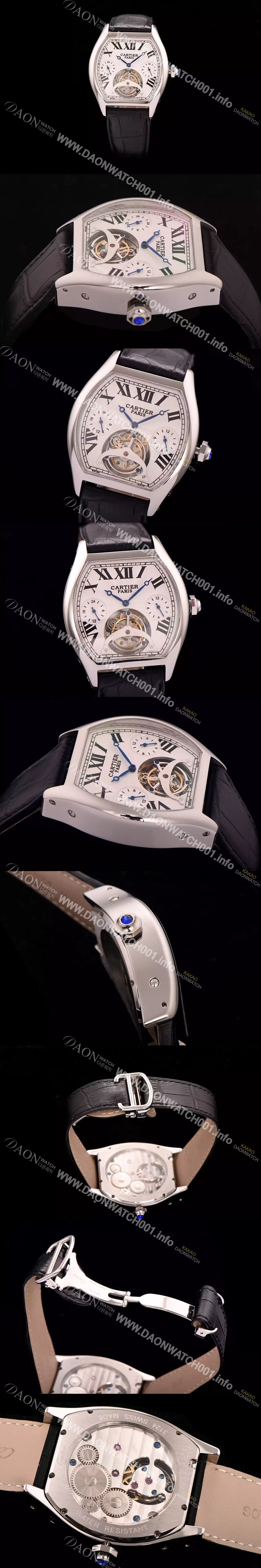 SA급 까르띠에 남성용 로통 드 까르띠에 투어빌론 시리즈 화이트다이얼 CAR0303 xx