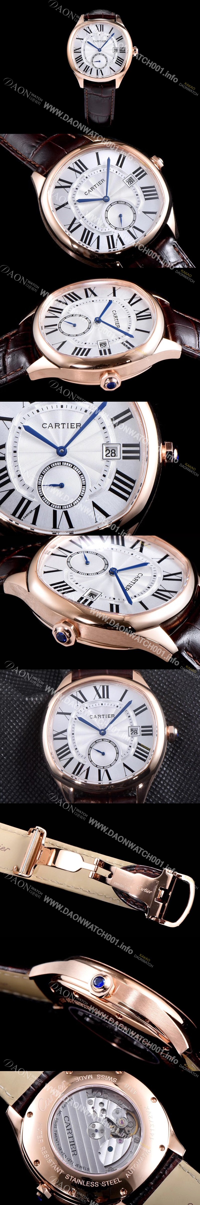 SA급 까르띠에 남성용 토르튜 화이트 다이얼 오토매틱 무브먼트 CAR0028 xx