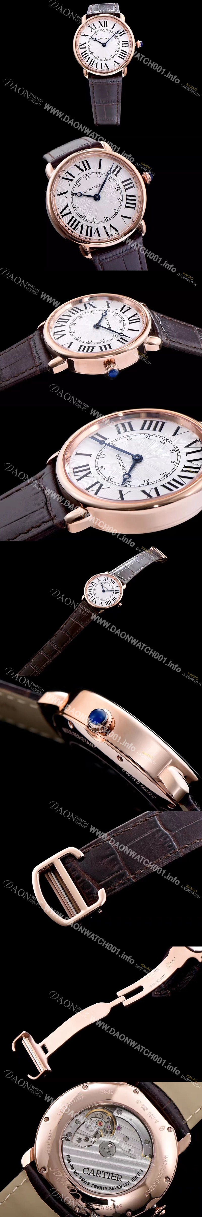 SA급 까르띠에 남성용 솔로 드 까르띠에 W6801004 화이트 다이얼 오토매틱 무브먼트 CAR0122 xx