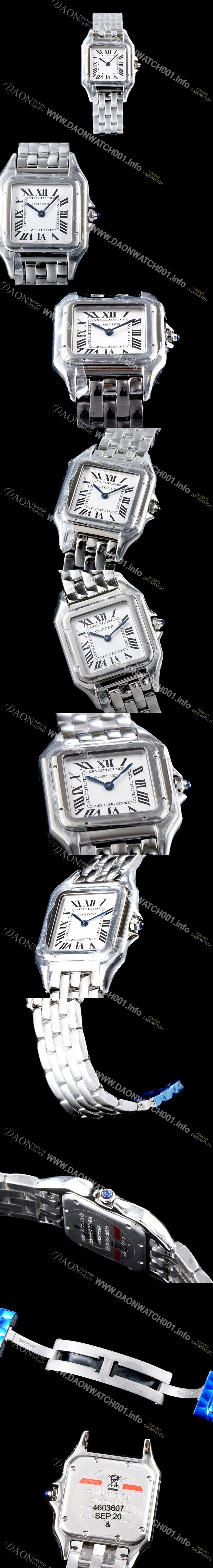 SA급 까르띠에 여성용 NEW 쿼츠 타입 팬더 드 까르띠에 워치 WSPN0007 미듐 모델 18K 화이트 골드&스틸 케이스 화이트 다이얼 브레이슬릿 스위스 쿼츠 무브먼 CAR4041 xx