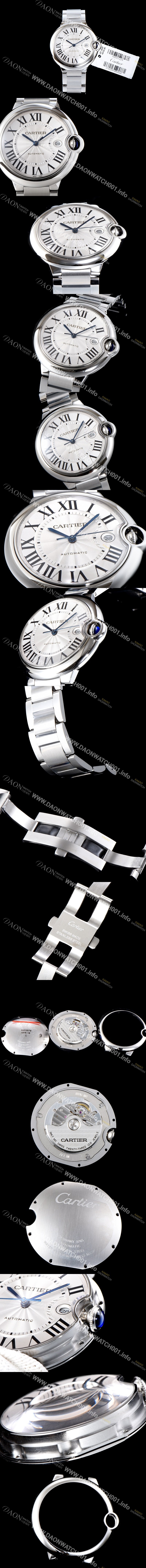SA급 까르띠에 남성용 2019신상 발롱블루 W69012Z4 42mm 화이트 다이얼 오토매틱 무브먼트 CAR0504 xx