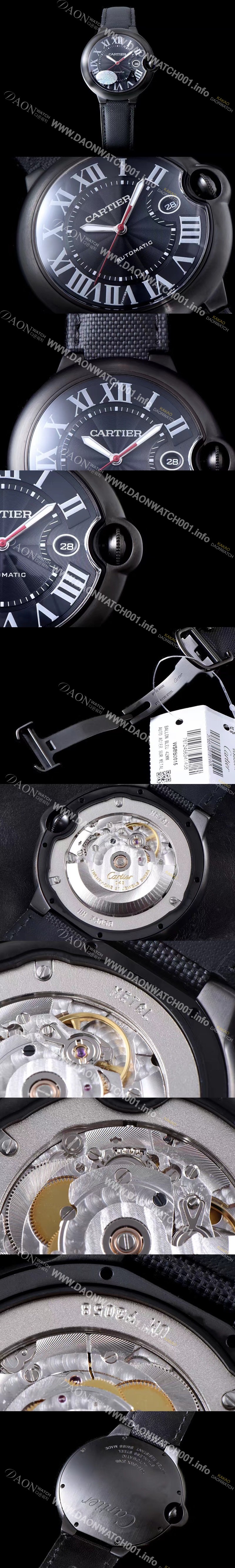 SA급 까르띠에 남여공용 발롱블루 WSBB0015 블랙 다이얼 오토매틱 무브먼트 CAR0114 xx