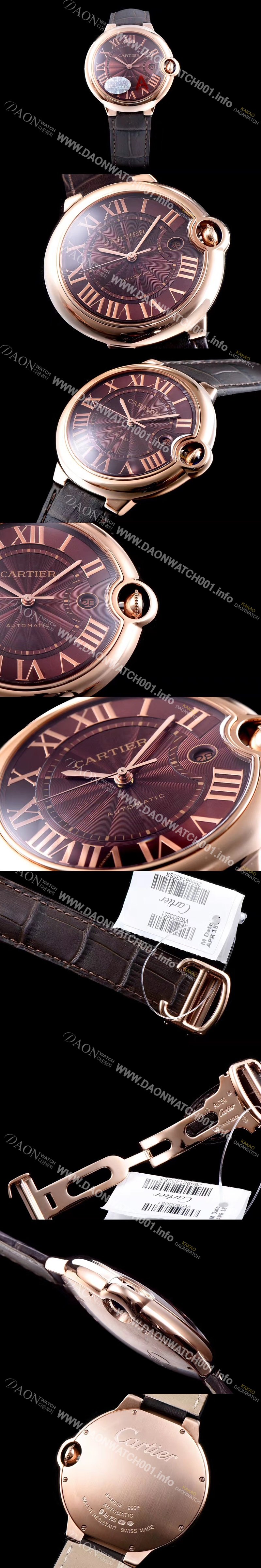 SA급 까르띠에 남성용 발롱블루 W6920037 브라운 다이얼 오토매틱 무브먼트 CAR0110 xx