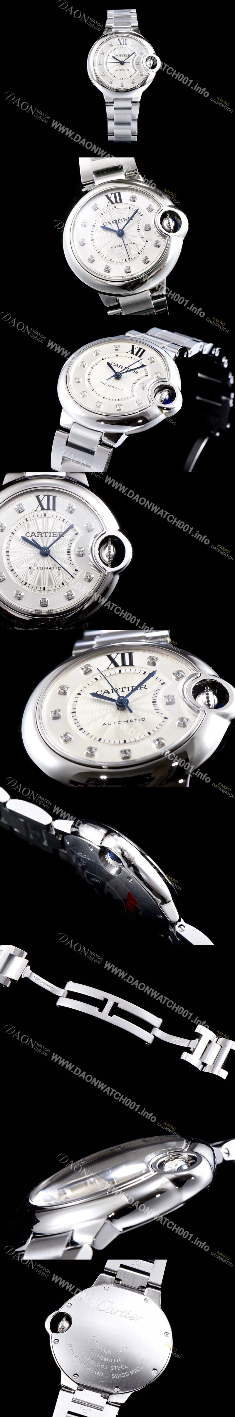 SA급 까르디에 여성용 발롱블루 WE902074 오토매틱 화이트 다이얼 33mm CAR0044 xx