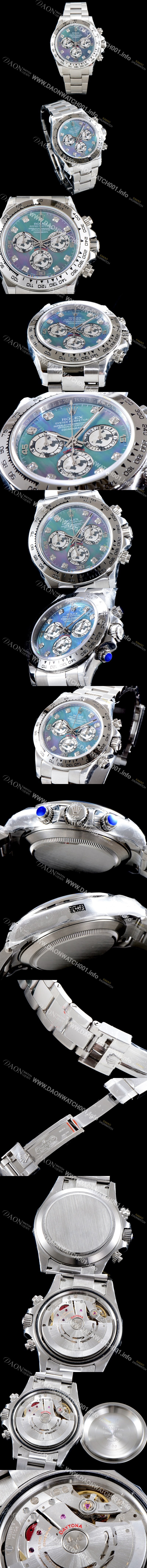 SA급 로렉스 남성용 Cal. 4130 무브 UP!! 코스모그래프 데이토나 진주자개 다이얼 크로노그래프 오토매틱 무브먼트 ROL0523 xx