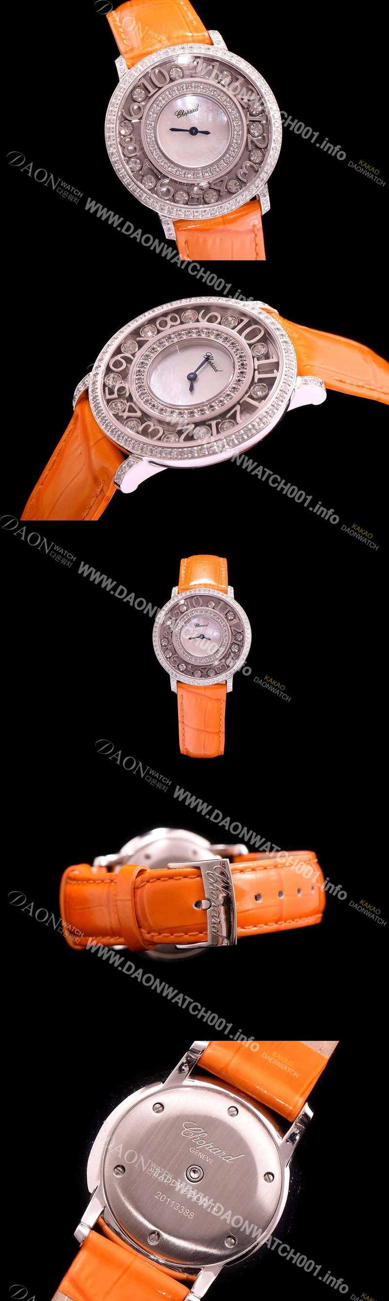 SA급 쇼파드 여성용 해피 스포츠 화이트 쉘 다이얼 다이아몬드 주얼리 세팅 쿼츠 무브먼트 CHO0401 xx