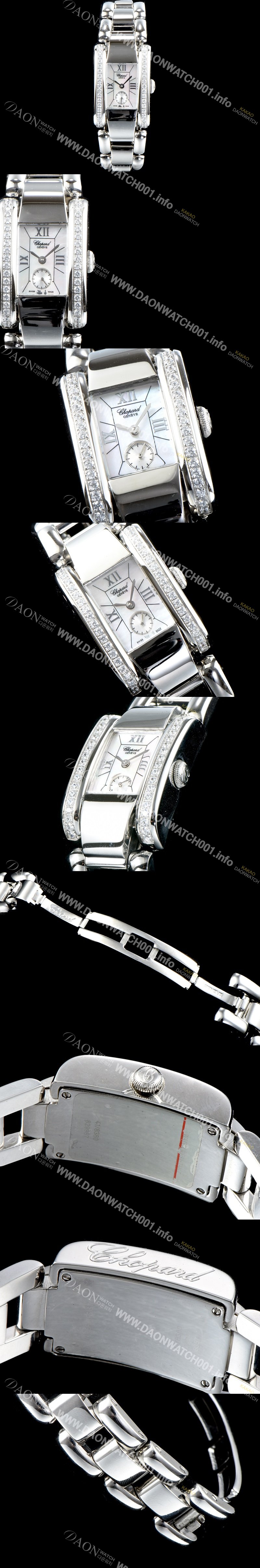 SA급 쇼파드 여성용 라 스트라다 스위스 쿼츠 화이트 쥬얼리 베젤 자게다이얼 CHO0411 xx