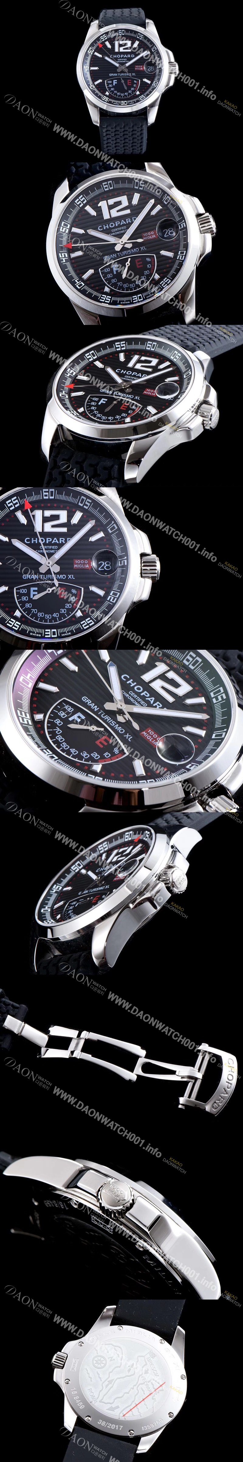 SA급 쇼파드 남성용 클레식 레이싱 밀레 밀레밀리아 1000 모델 블랙 다이얼 ETA 2824-2오토매틱 무브먼 CHO0204 xx