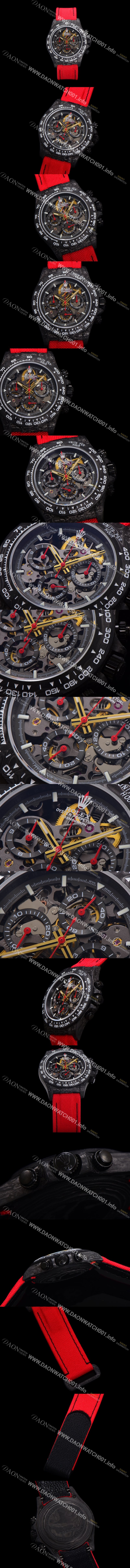 SA급 로렉스남성용 데이토나 포지드카본 40mm 크로노그래프 오토매틱 Cal.4130 무브먼트 스켈레톤 다이얼 rol5368 xx