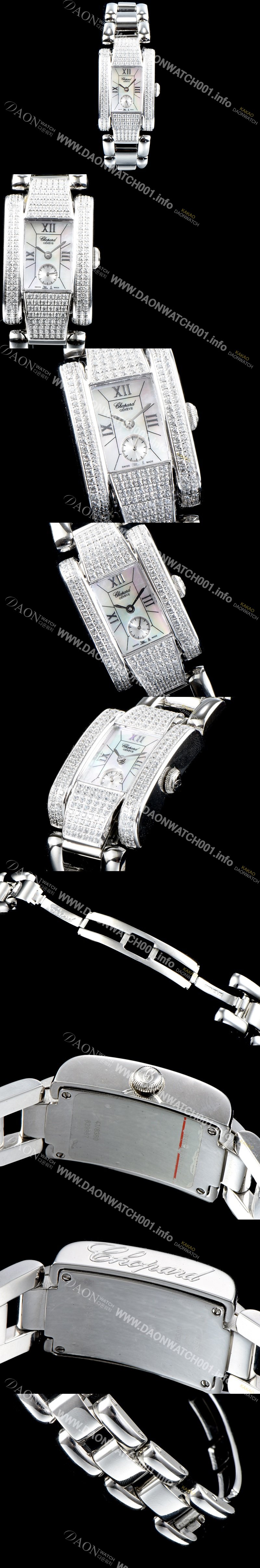 SA급 쇼파드 여성용 라 스트라다 스위스 쿼츠 화이트 쥬얼리 베젤 자게다이얼 CHO0410 xx