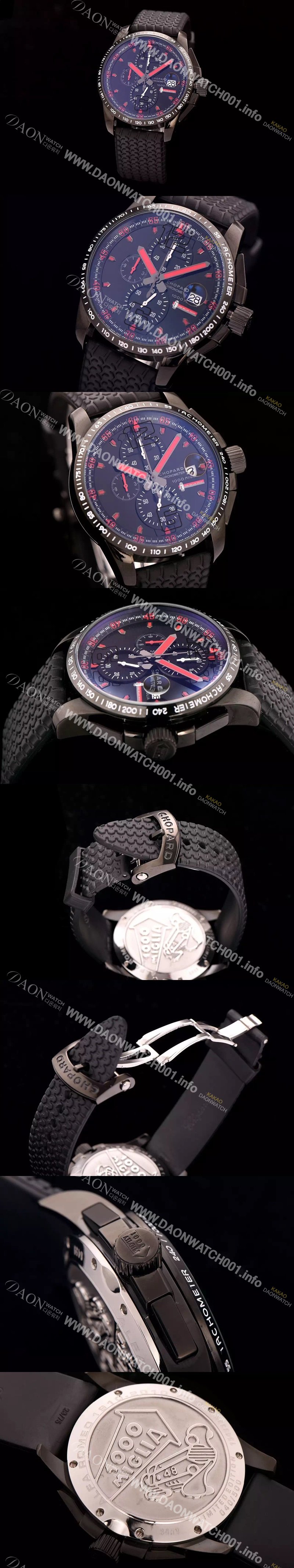 SA급 쇼파드 남성용 클레식 레이싱 밀레 밀레밀리아 1000 모델 크로노그래프 블랙 다이얼 일본산 쿼츠 무브먼 CHO0412 xx