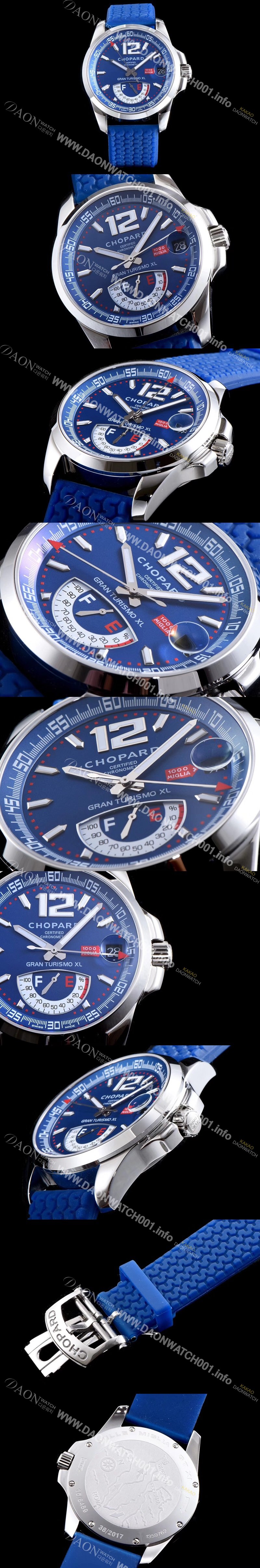 SA급 쇼파드 남성용 클레식 레이싱 밀레 밀레밀리아 1000 모델 블루 다이얼 ETA 2824-2오토매틱 무브먼 CHO0401 xx