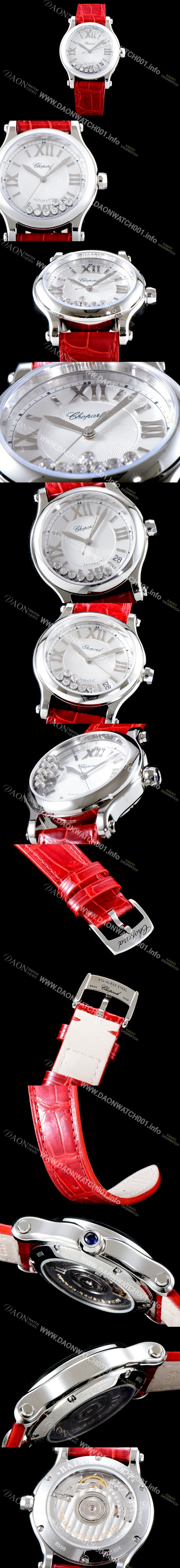 SA급 쇼파드 여성용 베스트셀러!!해피 스포츠 278559-3008 36MM 스테인리스 스틸 다이아몬드 화이트 다이얼 오토매틱 무브먼트 CHO0205 xx