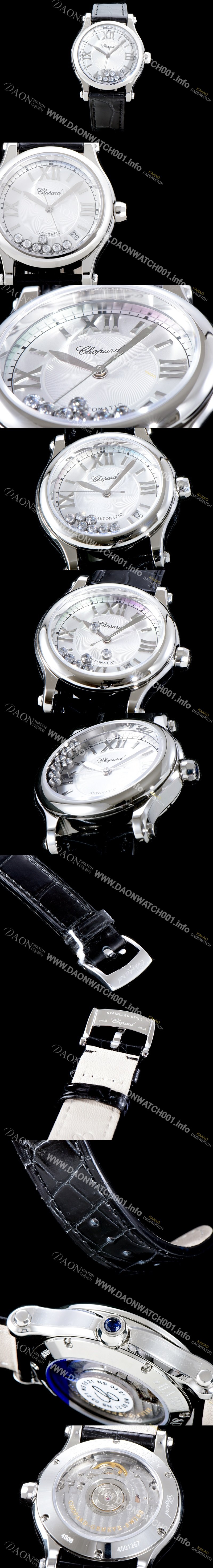 SA급 쇼파드 여성용 베스트셀러!!해피 스포츠 278559-3001 36MM 스테인리스 스틸 다이아몬드 화이트 다이얼 오토매틱 무브먼트 CHO0200 xx