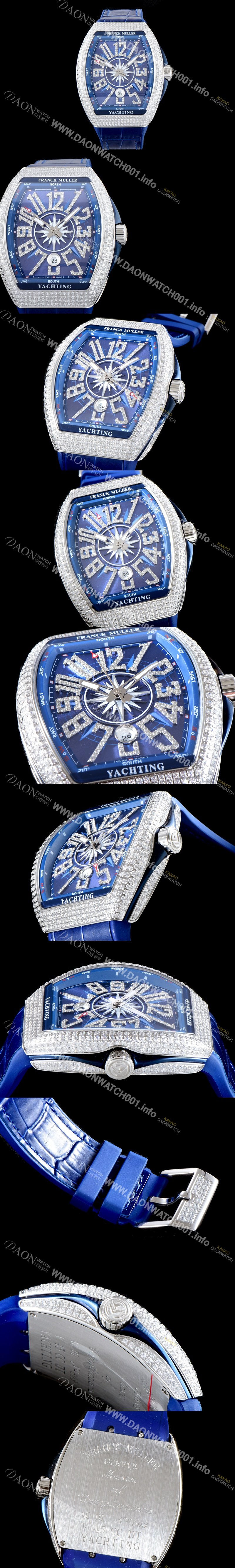 SA급 프랭크 뮬러 남성용 마스터 컴플리케이션 V45 SC DT YACHTING 5N 뱅가드 요팅!! 일본산 최상급 퀄리티의 쥬얼셋팅 케이스 블루 다이얼 스위스 ETA 2824-A2오토매틱 FRA0400 xx