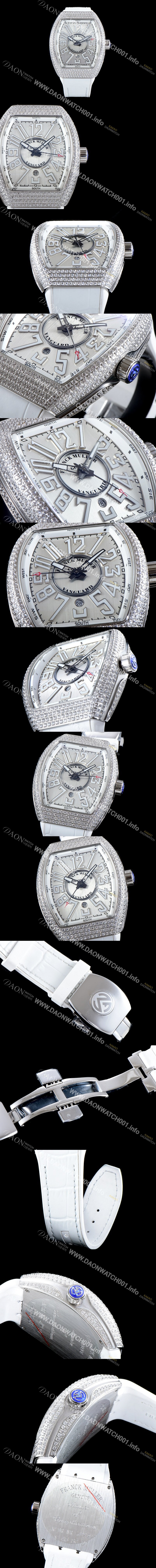 SA급 프랭크 뮬러 남성용 마스터 컴플리케이션 V45 SC DT YACHTING 5N 뱅가드 요팅!! 일본산 최상급 퀄리티의 쥬얼셋팅 케이스 화이트 다이얼 스위스 ETA 2824-A2오토매틱 FRA0412 xx