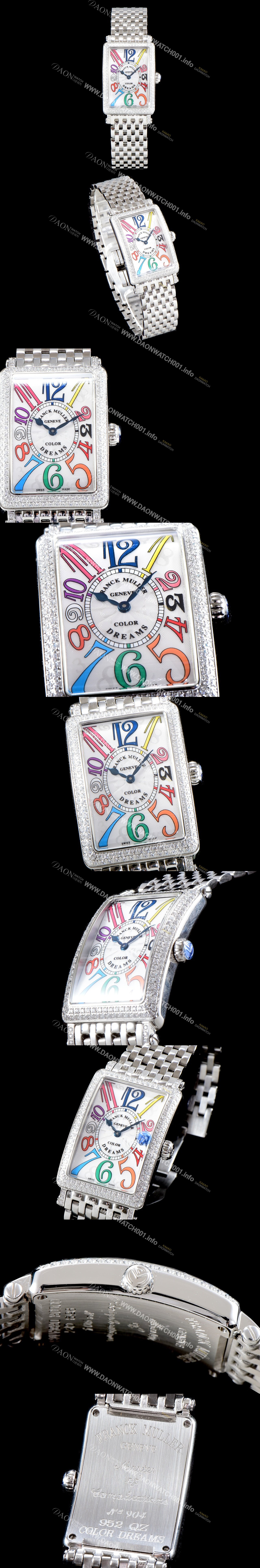 SA급 프랭크뮬러 여성용 컬러오브드림즈 952 QZ 컬력션 쥬얼셋팅 케이스 화이트 다이얼 스위스 쿼츠 무브먼트 FRA04434 xx