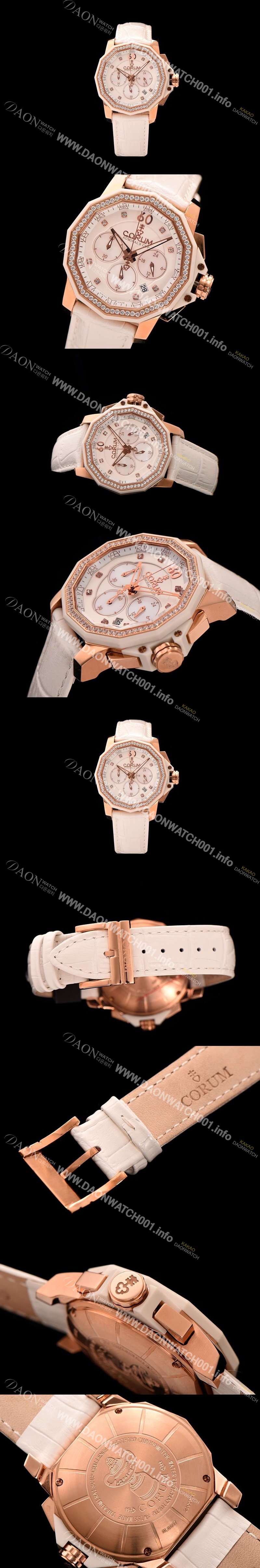 SA급 코럼 남성용 애드머를스 컵 크로노 화이트다이얼 COR013 xx