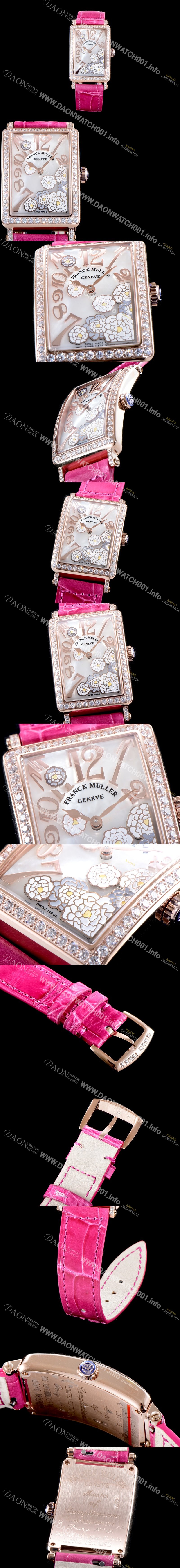 SA급 프랭크뮬러 여성용 롱아일렌드 952 QZ ORC D 1R 컬력션 최상급 퀄리티의 쥬얼셋팅 케이스 핑크 마더 오브 펄 다이얼 스위스 쿼츠 무브먼트 FRA0451 xx