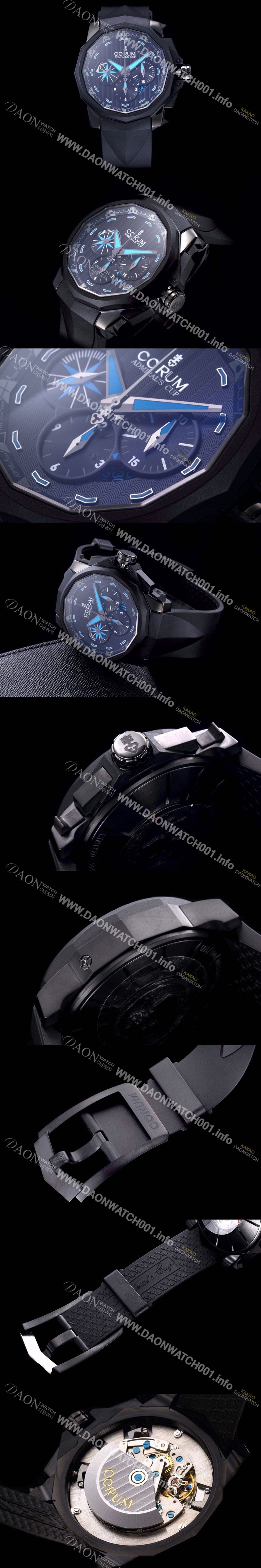 SA급 코럼 남성용 어드미럴스컵 크로노그래프 블랙다이이얼 48m COR020 xx