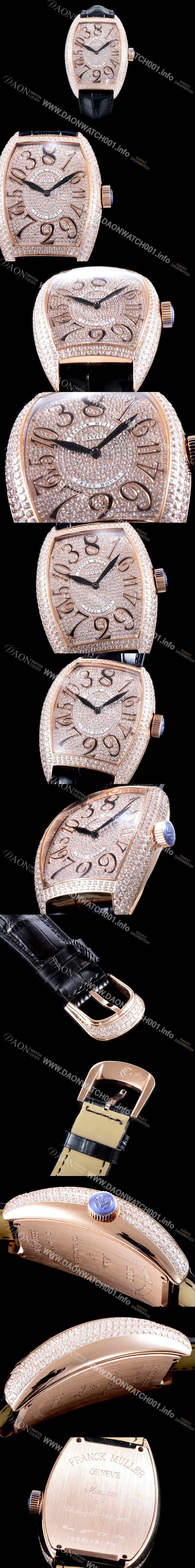 SA급 프랭크 뮬러 남성용 크레이지 아워스 8880 CH 풀 다이아셋팅!! 18K 로즈골드 오토매틱 무브먼트 FRA0410 xx