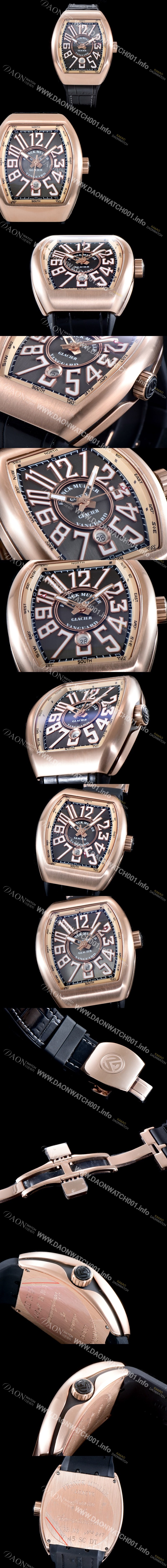 SA급 프랭크 뮬러 남성용 마스터 컴플리케이션 V45 SC DT YACHTING 5N 뱅가드 요팅!! 고급스러운 18K로즈골드 케이스 그레이 다이얼 스위스 ETA 2824-A2오토매틱 FRA0450 xx