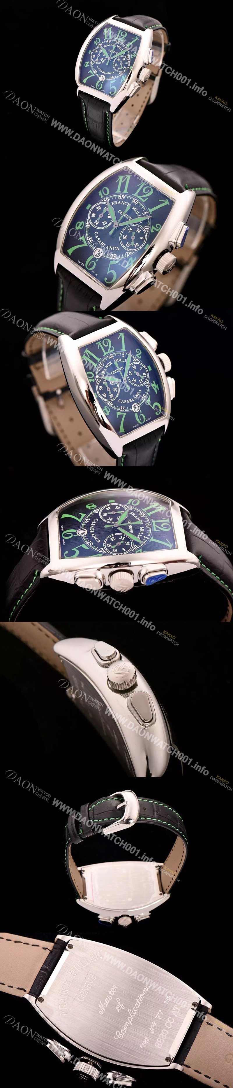 SA급 프랭크 뮬러 남성용 카사블란카 크로노 블랙 다이얼 FRA4212 xx