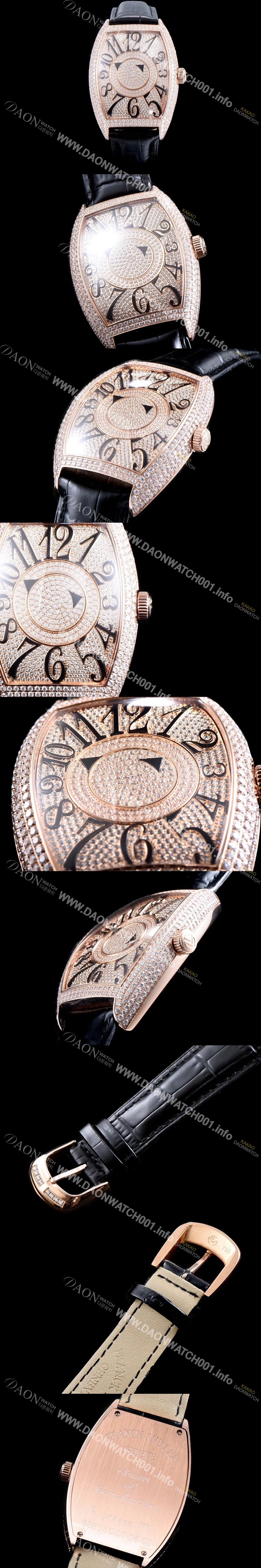 SA급 프랭크 뮬러 남성용 화려함 극대화!!카사블란카 7850 DM D CD 더블 미스터리 최상급 퀄리티 쥬얼 로즈골드 다이아몬드 풀 셋팅 스위스 ETA 2824-A2 오토매틱 무브먼트 FRA0435 xx