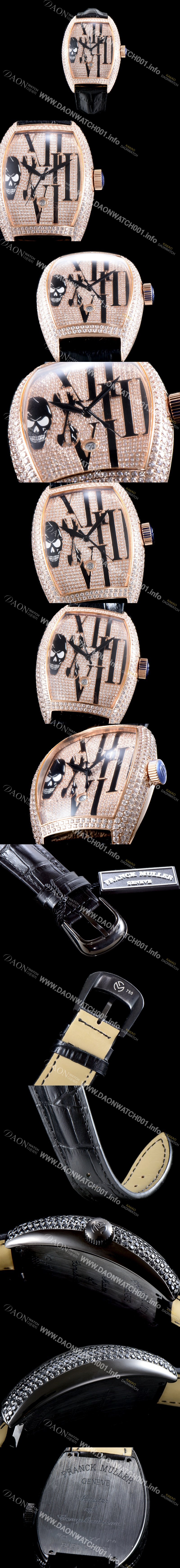 SA급 프랭크 뮬러 남성용 인피니티 2267 QZ COL DRM 스컬 워치!! 풀 다이아셋팅 18k 로즈골드 오토매틱 무브먼트 FRA0400 xx