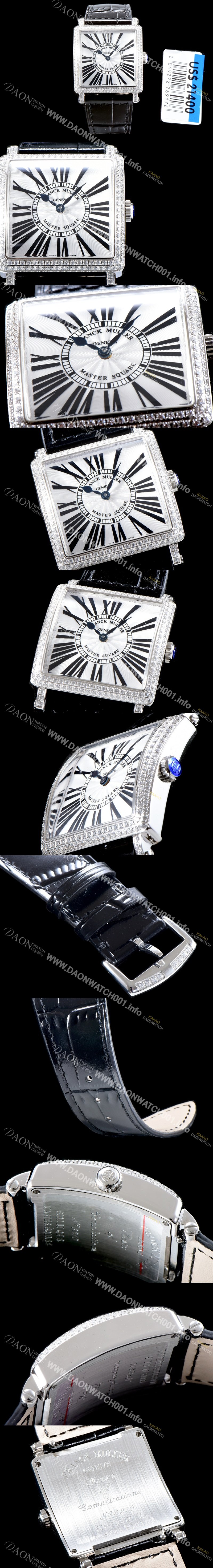 SA급 프랭크뮬러 여성용 마스터 스퀘어6002 L QZ V 쥬얼 다이아몬드 베젤 스위스 정품 쿼츠 무브먼 FRA4405 xx