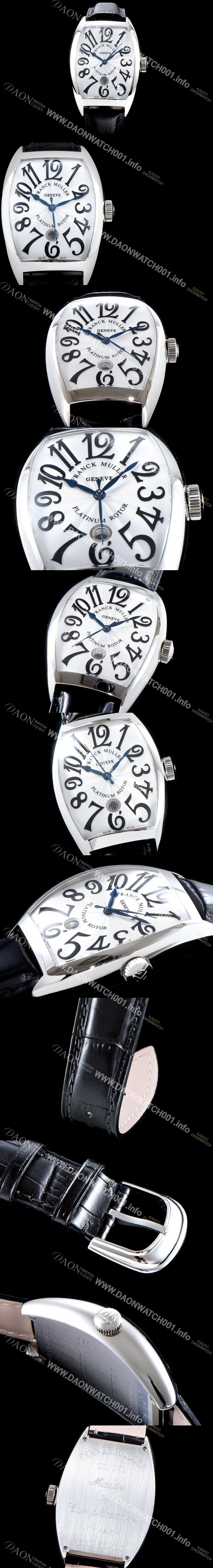 SA급 프랭크 뮬러 남성용 최신버전 업그레이드형 카사블란카 5850 SC 플래티넘 로터!! 화이트&실버 물결무늬 다이얼 스위스 ETA 2824-A2오토매틱 FRA0403 xx