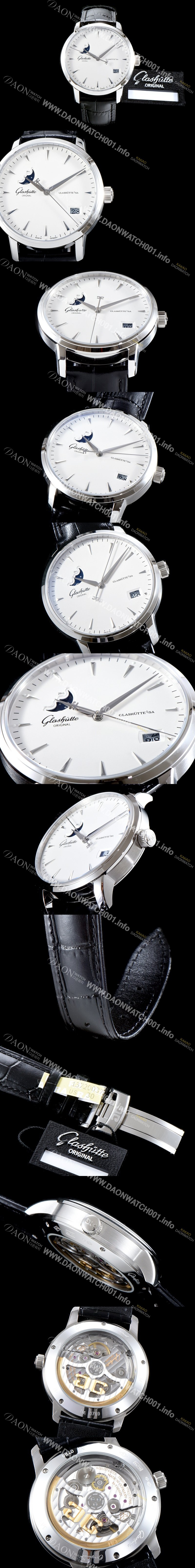 SA급 글라슈테 오리지날 남성용 세나토 1-36-04-05-02-02 클래식 문페이즈 up!! 화이트 다이얼 (기계식 자동)오토매틱 무브먼트 GLA4210 xx