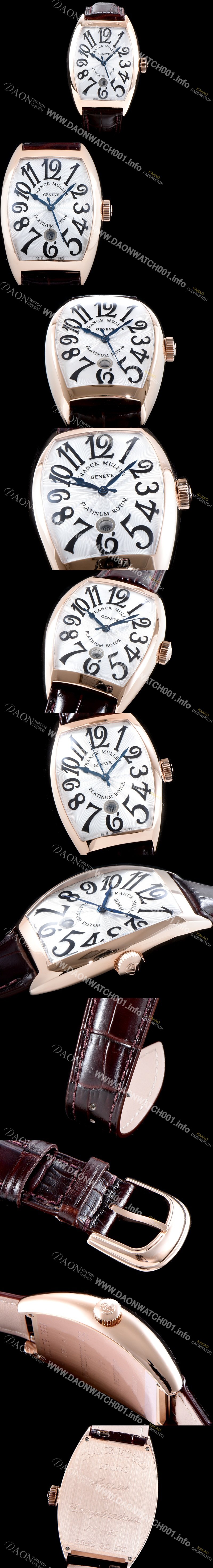 SA급 프랭크 뮬러 남성용 최신버전 업그레이드형 카사블란카 5850 SC 플래티넘 로터!! 화이트&실버 물결무늬 다이얼 스위스 ETA 2824-A2오토매틱 FRA0401 xx