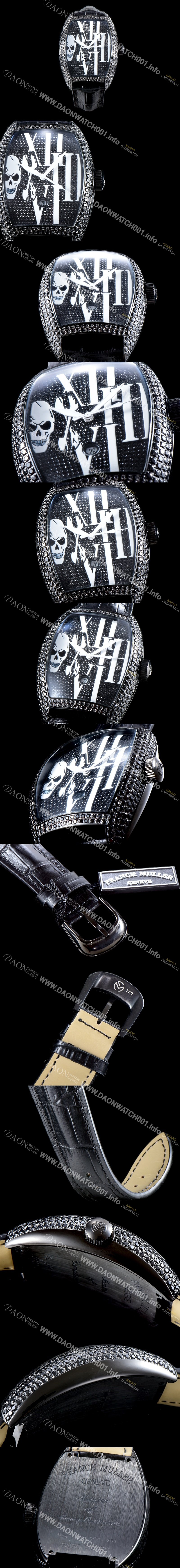 SA급 프랭크 뮬러 남성용 인피니티 2267 QZ COL DRM 스컬 워치!! 풀 블랙 다이아셋팅 PVD 코팅 케이스 오토매틱 무브먼트 FRA0400 xx