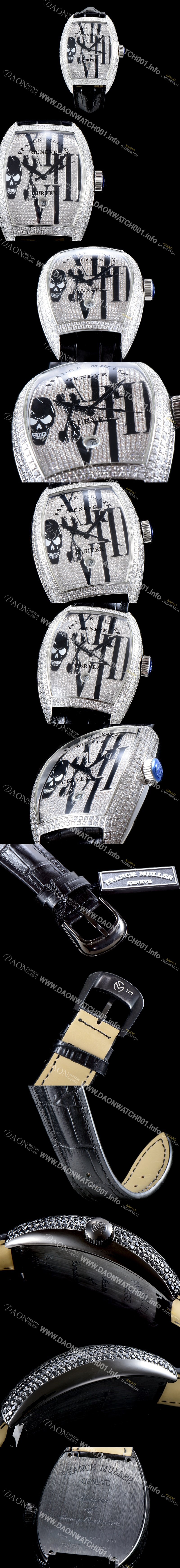 SA급 프랭크 뮬러 남성용 인피니티 2267 QZ COL DRM 스컬 워치!! 풀 다이아셋팅 18k 화이트골드 오토매틱 무브먼트 FRA0403 xx