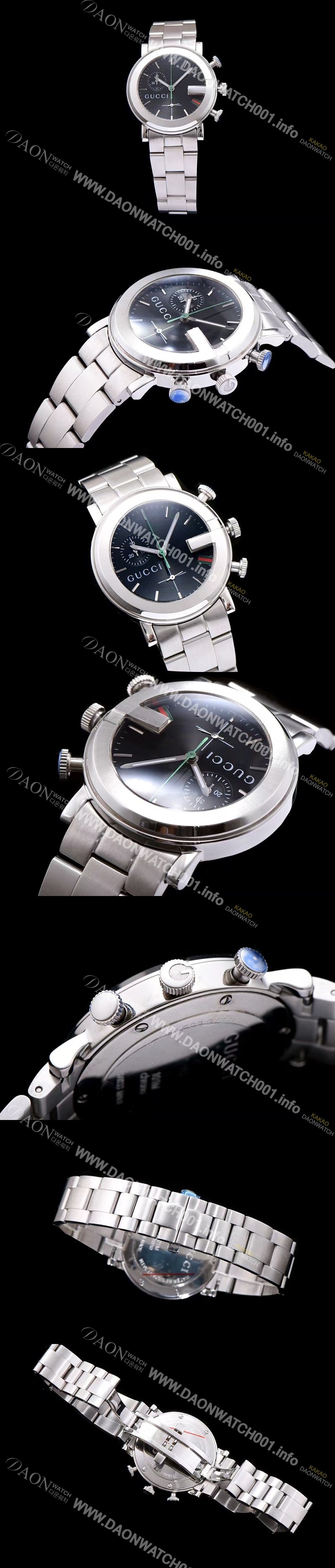 SA급 구찌 남성용 G-타임리스 커플시계 블랙 다이얼 스위스 쿼츠 무브먼트 GUC4240 xx