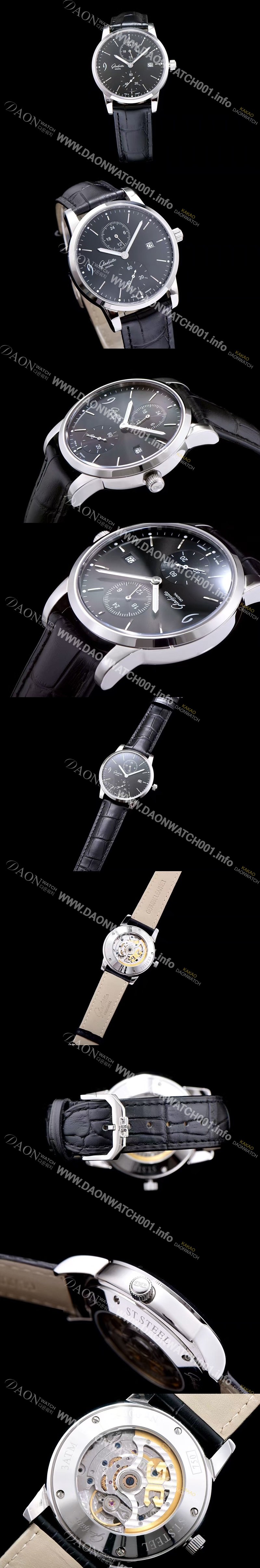 SA급 글라슈테 오리지날 남성용 세나토 블랙 다이얼 오토매틱 무브먼트 GLA4222 xx