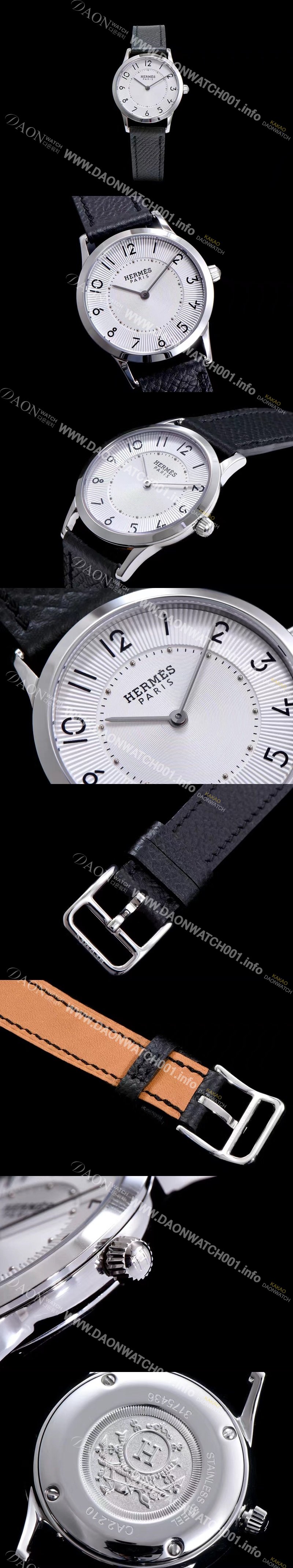 SA급 에르메스 남성용 슬림 데르메스 W041733WW00 화이트 다이얼 춰츠 무브먼트 HEM4201 xx