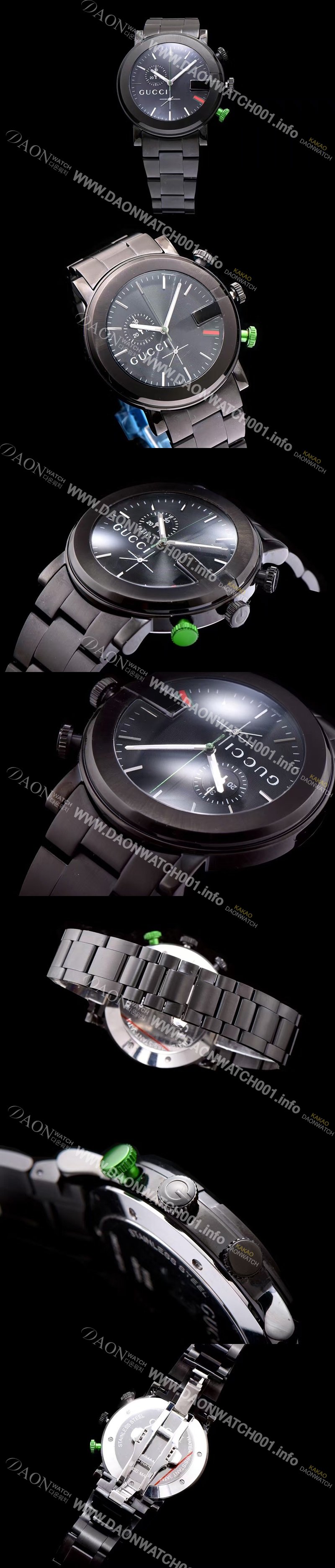 SA급 구찌 남성용 G-타임리스 커플시계 블랙 다이얼 스위스 쿼츠 무브먼트 GUC4242 xx