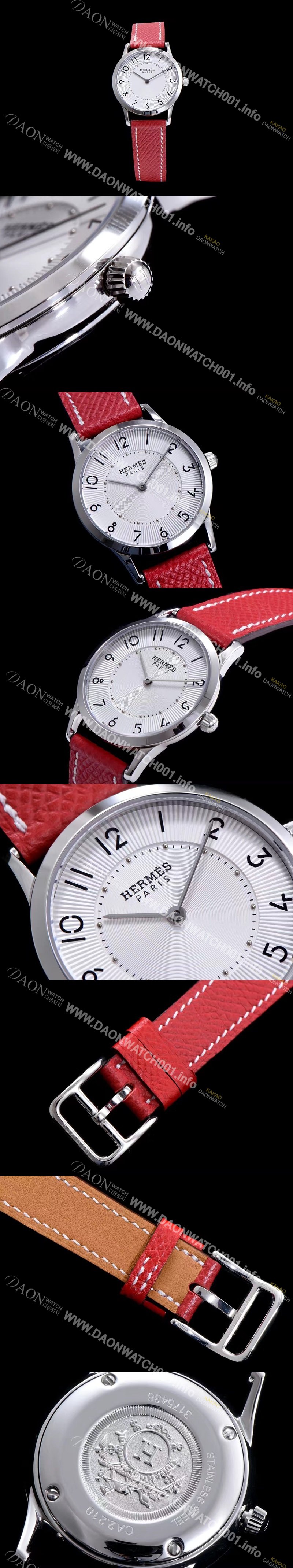 SA급 에르메스 남성용 슬림 데르메스 W041733WW00 화이트 다이얼 춰츠 무브먼트 HEM4203 xx