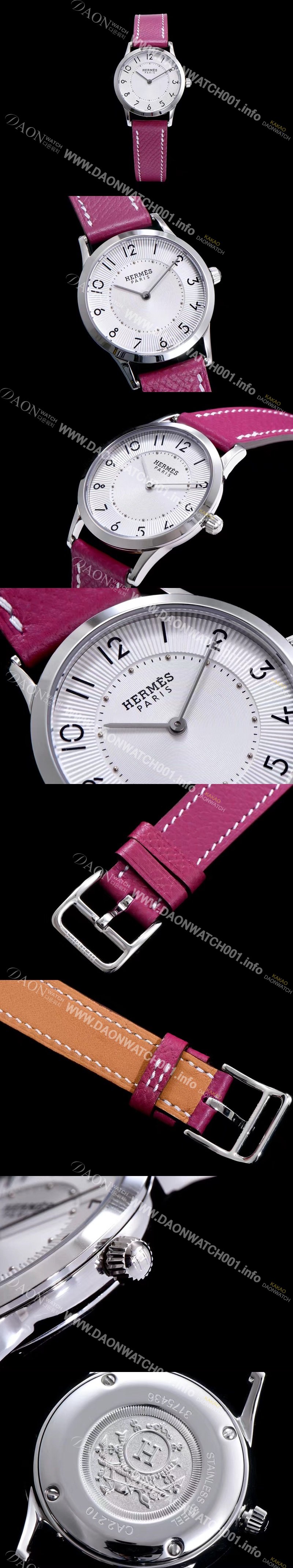 SA급 에르메스 남성용 슬림 데르메스 W041733WW00 화이트 다이얼 춰츠 무브먼트 HEM4200 xx