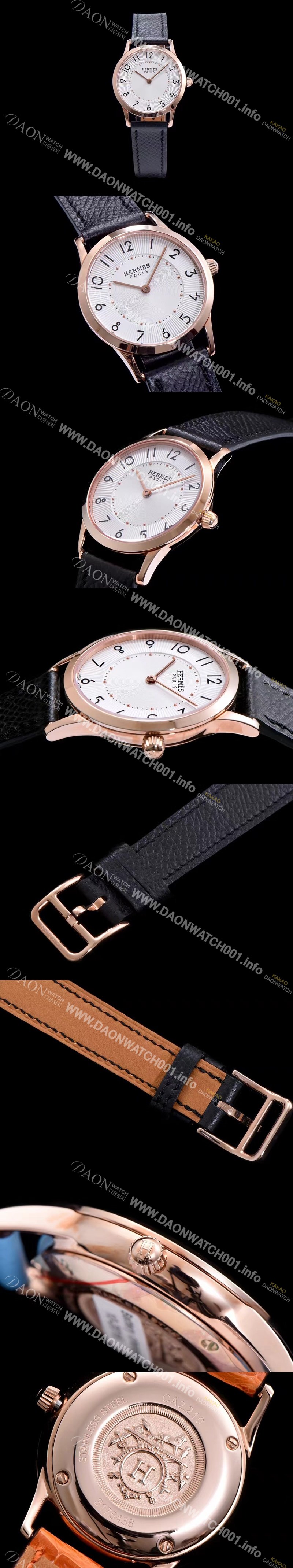 SA급 에르메스 남성용 슬림 데르메스 W041767WW00 화이트 다이얼 춰츠 무브먼트 HEM4205 xx