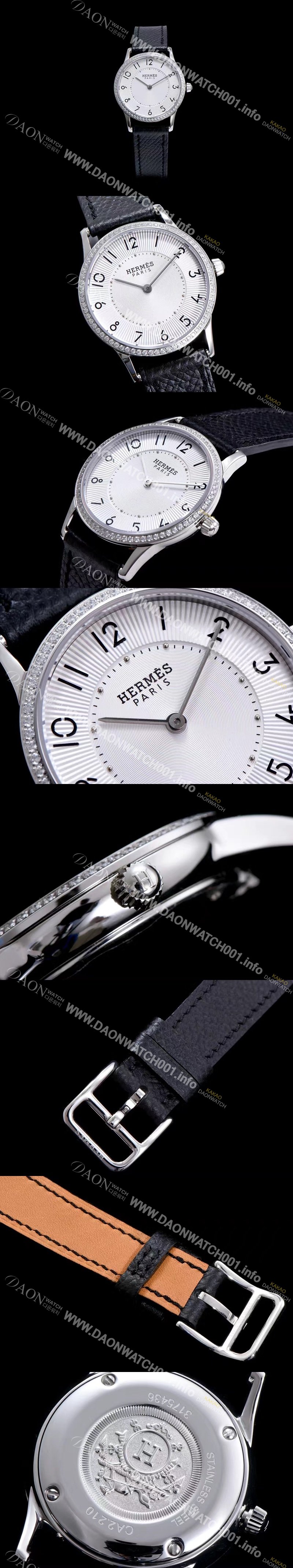 SA급 에르메스 남성용 슬림 데르메스 W041703WW00 화이트 다이얼 춰츠 무브먼트 HEM4244 xx