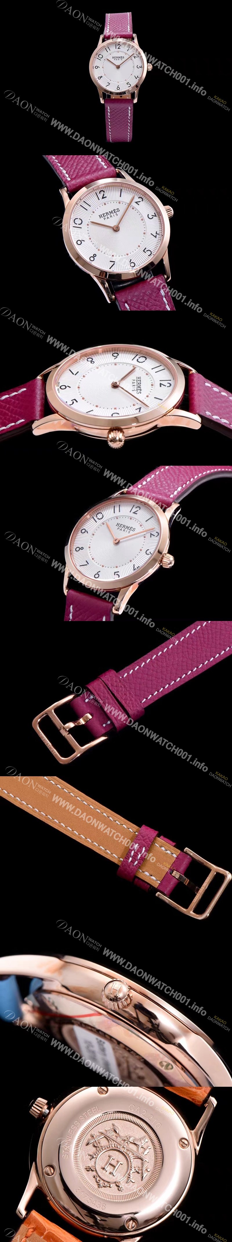 SA급 에르메스 남성용 슬림 데르메스 W041767WW00 화이트 다이얼 춰츠 무브먼트 HEM4200 xx