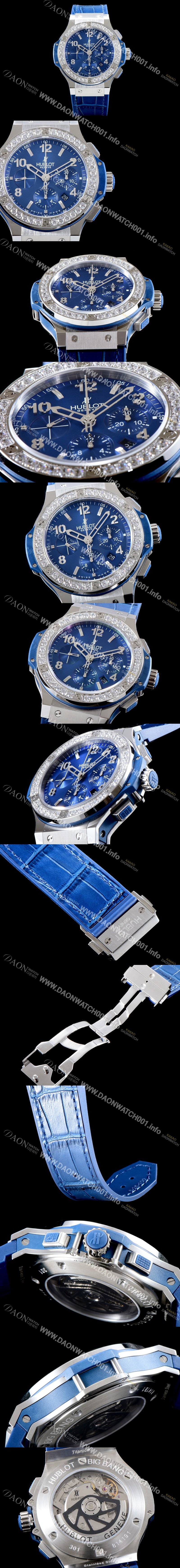 SA급 휴블렛 남성용 신제품 빅뱅 341.SX.7170.LR.1204 스틸 블루 다이아몬드 에디션!! 41MM 크로노그래프 선레이 새틴-피니시 블루 다이얼 Caliber HUB 4100 타입 무브먼트 HUB0213 xx