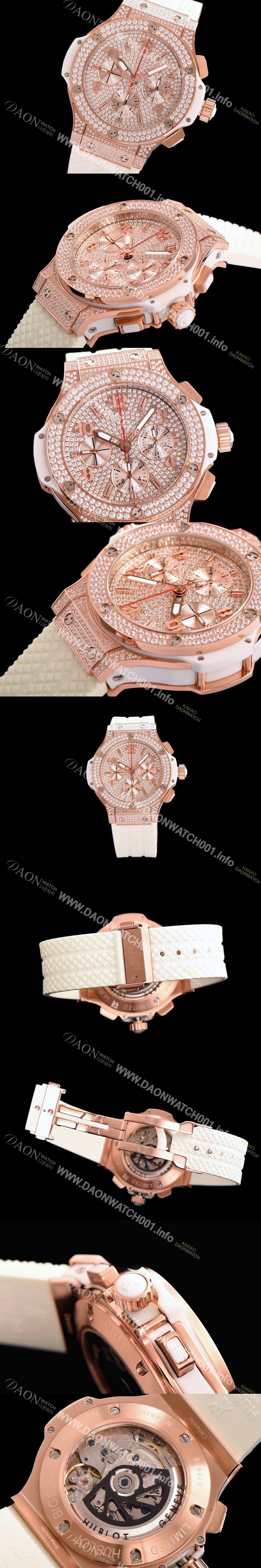 SA급 휴블렛 남성용 빅뱅 크로노그래프 다이아몬드 다이얼 오토매틱 무브먼트 HUB0435 xx