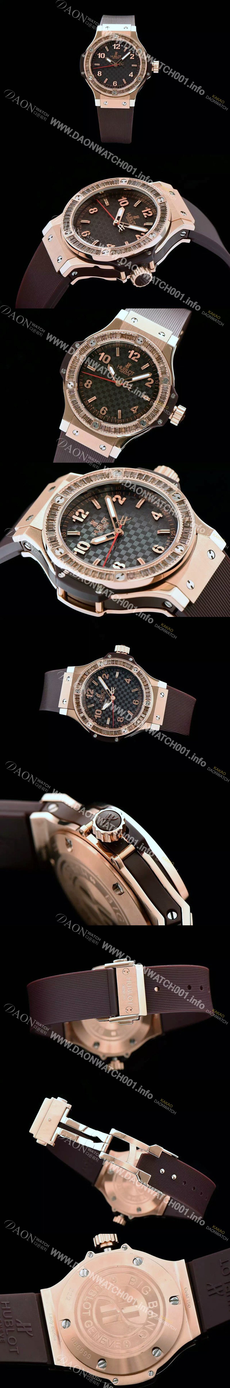 SA급 휴블렛 여성용 빅뱅 에볼루션 쿼츠 다이아몬드 버젼 브라운다이얼 HUB0415 xx